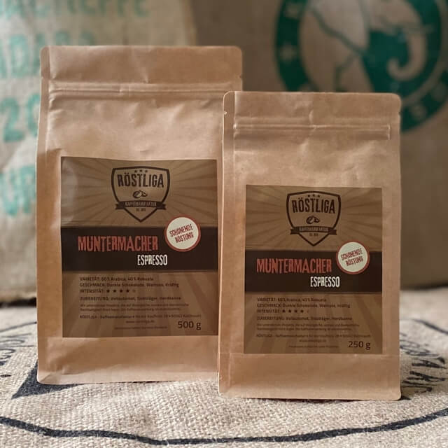 Röstliga Kaffeeverpackungen Muntermacher